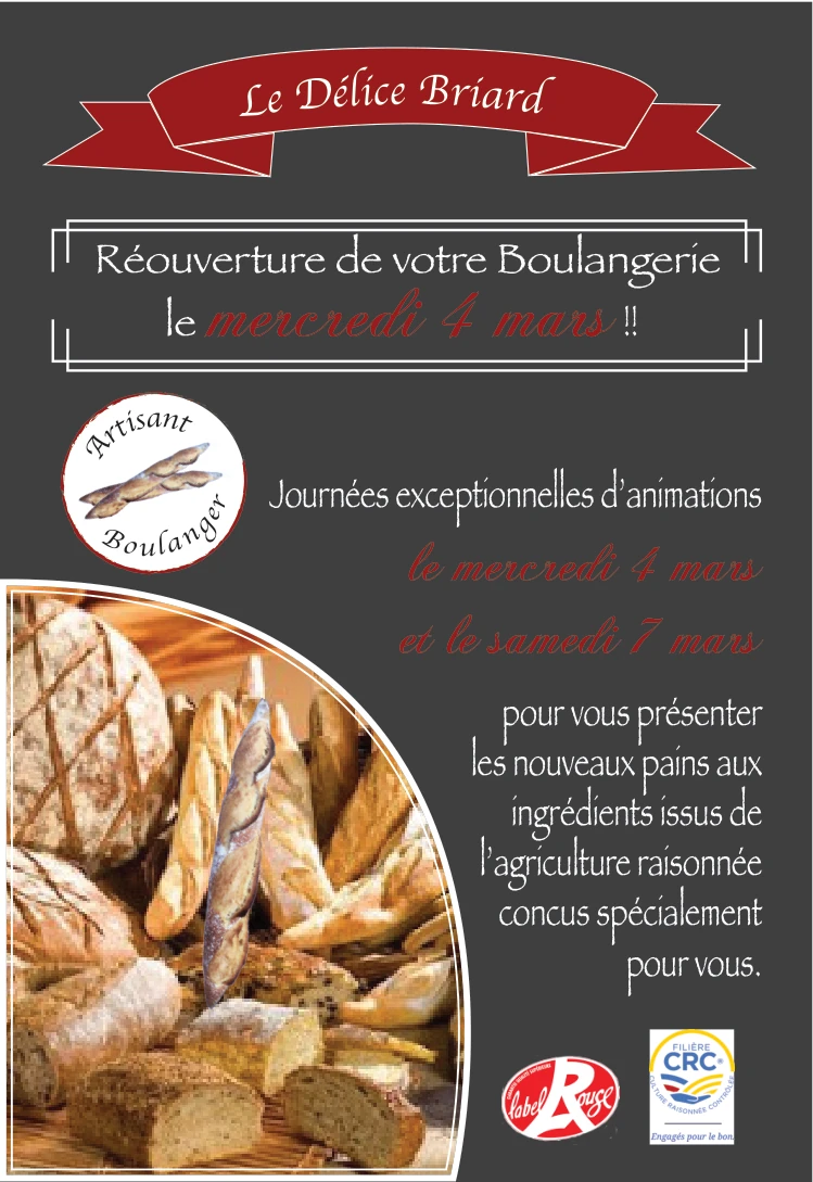 Flyer de réouverture Le Délice Briard