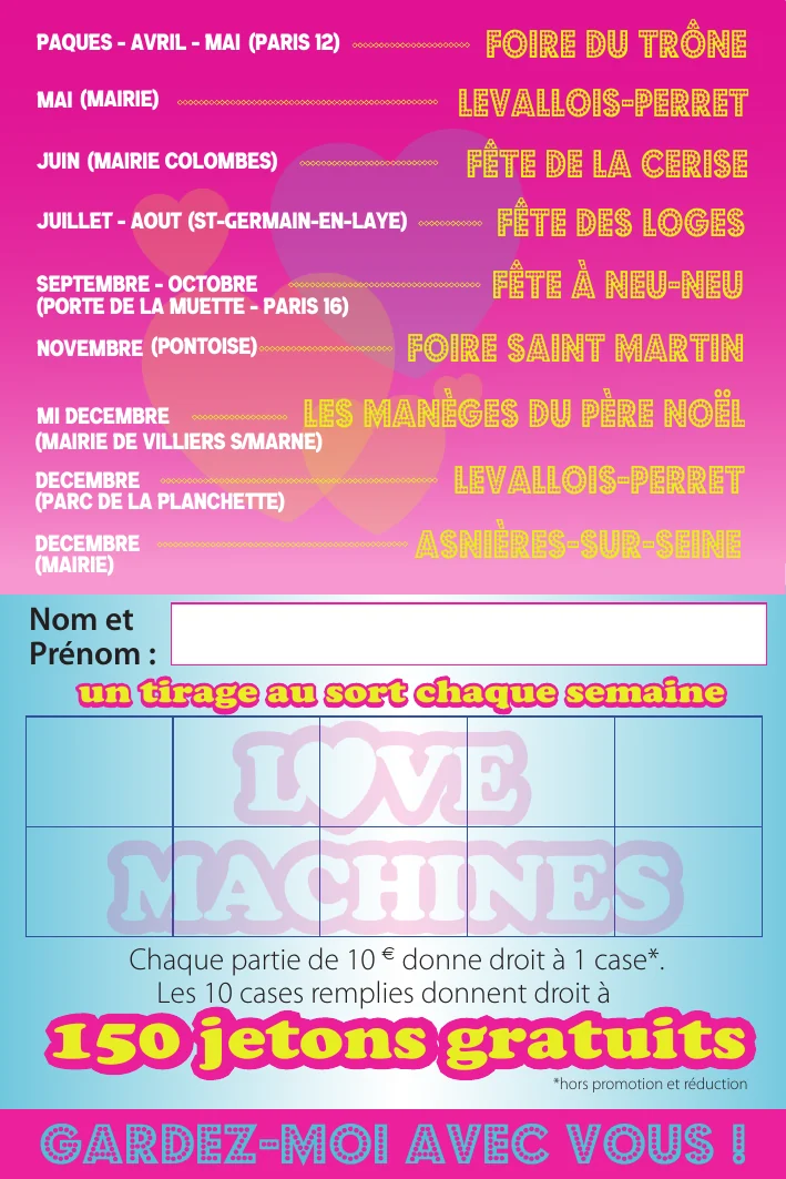 Carte de fidélité Love Machines 2026